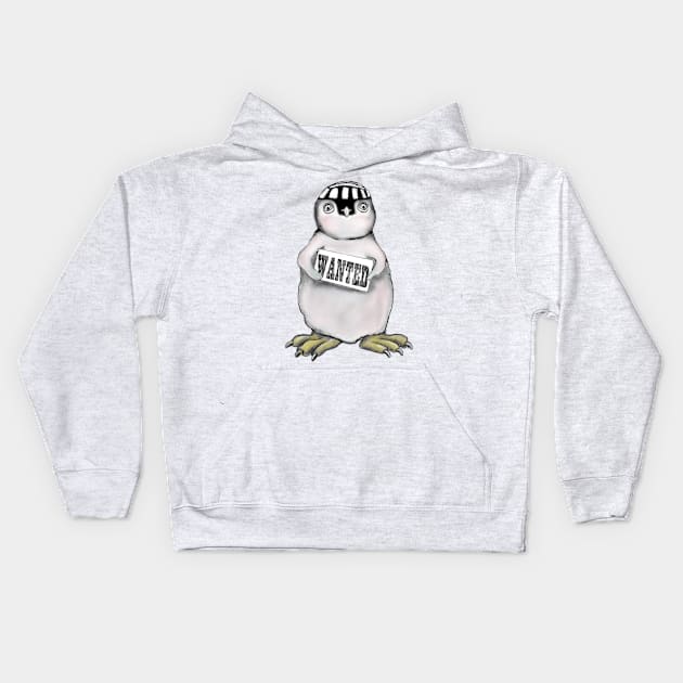 Wanted penguin Kids Hoodie by msmart